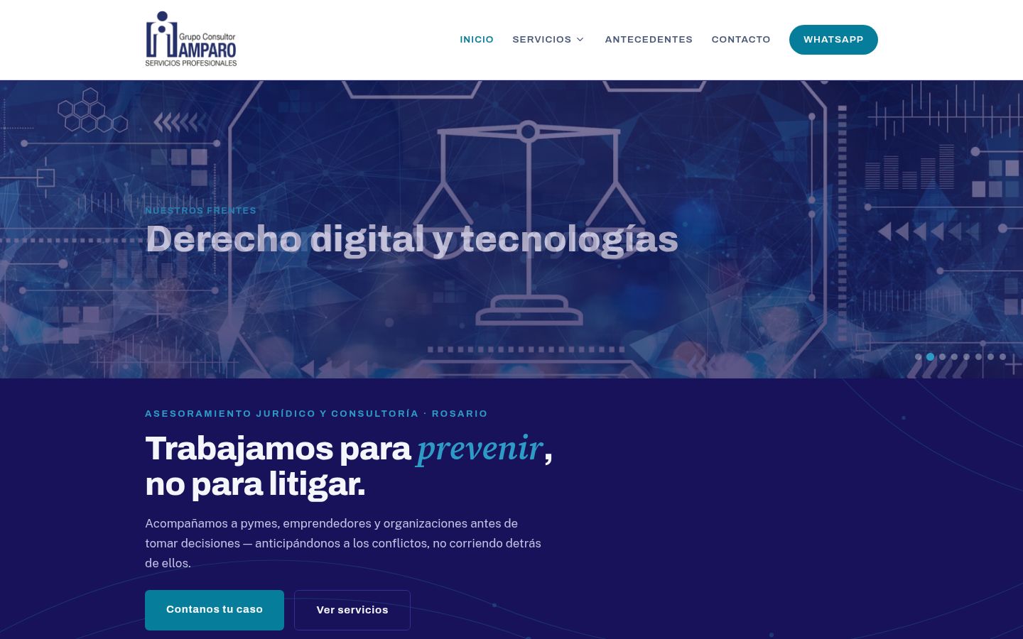 Sitio de Grupo Amparo Consultores