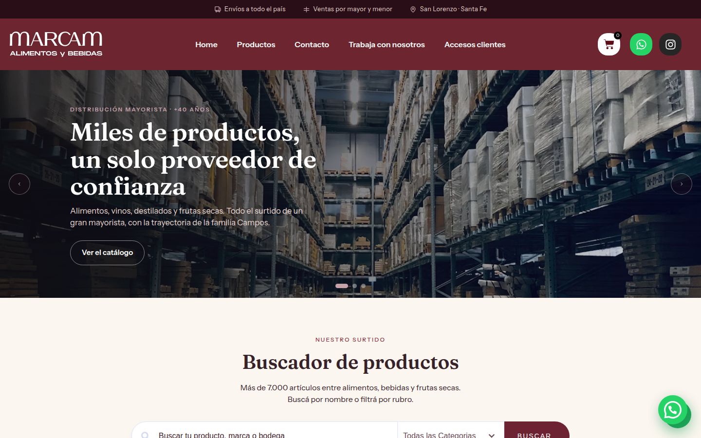 Sitio de Marcam Alimentos y Bebidas