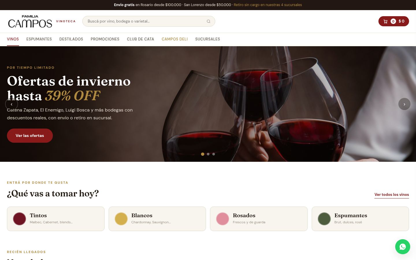 Propuesta de tienda online para Vinoteca Campos
